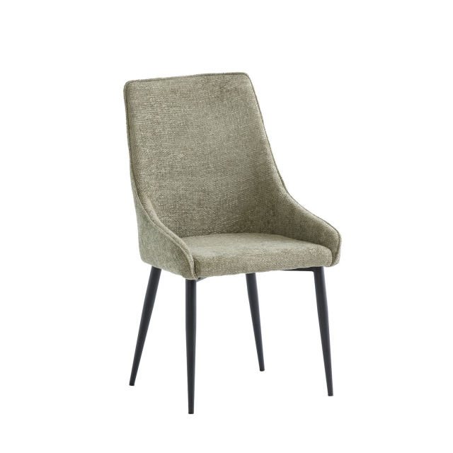 World Furniture Cleveland Textured Fabric Dining Chair in Olive