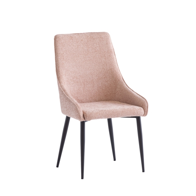 World Furniture Cleveland Textured Fabric Dining Chair in Flamingo