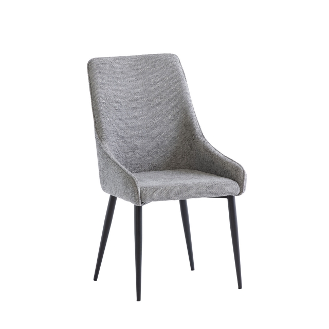 World Furniture Cleveland Textured Fabric Dining Chair in Ash