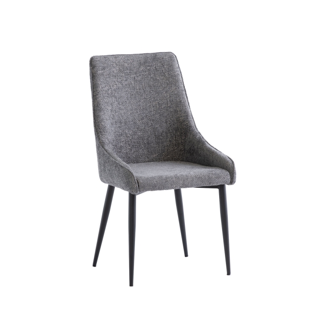 World Furniture Cleveland Textured Fabric Dining Chair in Graphite
