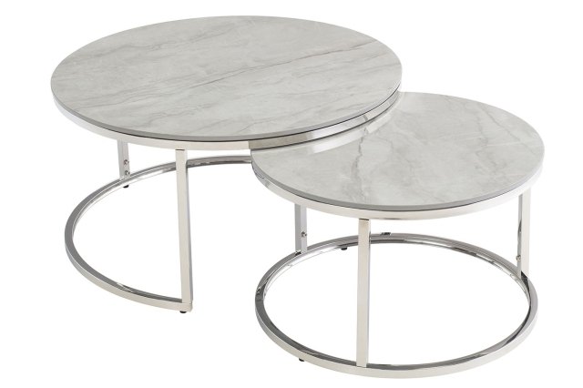 Houston Round Coffee Table Set in Vilas Grey Houston Round Coffee Table Set in Vilas Grey