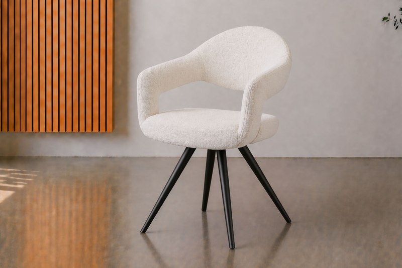 Jasmine Boucle Fabric Misty Grey Dining Chair (Pair) Jasmine Boucle Fabric Misty Grey Dining Chair (Pair)