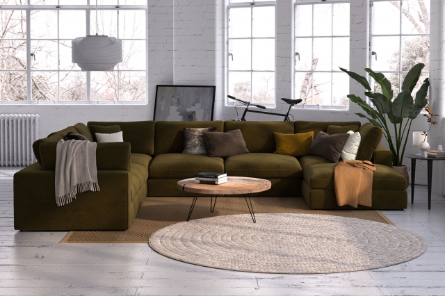 6 seater l shop shape sofa set