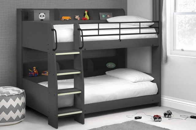 Julian Bowen Domain Childrens Bunk Bed with Glow in Dark Ladder