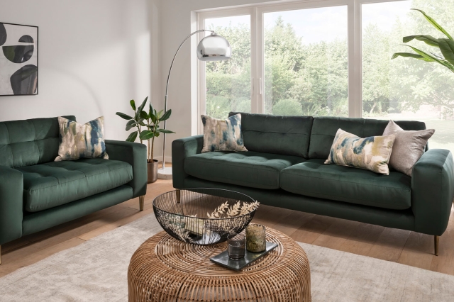 Kansas slate on sale grey fabric sofa