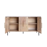 Baker Furniture Rufus Reeded Mango Wood & Marble Wide Sideboard