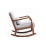 Kyoto Imogen Natural Woven Chenille Rocker Chair with Dark Wood Frame