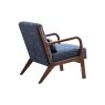 Kyoto Imogen Navy Woven Chenille Chair with Dark Wood Frame
