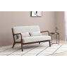 Kyoto Imogen Natural Woven Chenille 2 Seater with Dark Wood Frame