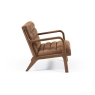 Kyoto Imogen Brown PU Chair with Dark Wood Frame