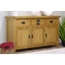 Cotswold Rustic Oak Large 3 Door Sideboard - 137cm Wide Cotswold Rustic Oak Large 3 Door Sideboard - 137cm Wide