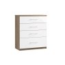 Calgary High-Gloss 4 Drawer Chest of Drawers with Deep Drawer