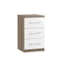 Calgary High-Gloss 3 Drawer Bedside Table