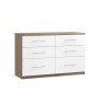 Calgary High-Gloss 6 Drawer Twin Chest of Drawers
