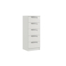 Maysons Furniture Milly High-Gloss 5 Drawer Narrow Chest of Drawers