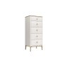 Vida Living Marlow Tall Chest of 5 Drawers in Cashmere Oak and Taupe Vida Living Marlow Tall Chest of 5 Drawers in Cashmere Oak and Taupe