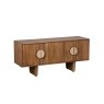 Eden Mango Wood TV Unit with Travertine Gold Handles Eden Mango Wood TV Unit with Travertine Gold Handles