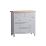 Kettle Interiors Eton Painted Grey Oak 2 Over 3 Chest of Drawers