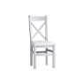 Kettle Interiors Eton Painted Grey Oak Cross Back Dining Chair with Fabric Seat