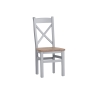 Kettle Interiors Eton Painted Grey Oak Cross Back Dining Chair with Wooden Seat