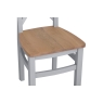 Kettle Interiors Eton Painted Grey Oak Cross Back Dining Chair with Wooden Seat