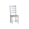 Kettle Interiors Eton Painted Grey Oak Ladder Back Dining Chair with Wooden Seat