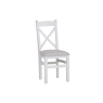 Kettle Interiors Eton Painted White Oak Cross Back Dining Chair with Fabric Seat