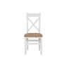 Kettle Interiors Eton Painted White Oak Cross Back Dining Chair with Wooden Seat