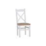 Kettle Interiors Eton Painted White Oak Cross Back Dining Chair with Wooden Seat