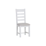 Kettle Interiors Eton Painted White Oak Ladder Back Dining Chair with Fabric Seat
