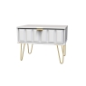 Welcome Furniture 1 Drawer Wide Bedside Table with Cube Panel Design