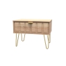 Welcome Furniture 1 Drawer Wide Bedside Table with Cube Panel Design