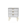 Welcome Furniture 3 Drawer Wide Chest of Drawers with Cube Panel Design