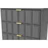 Welcome Furniture 3 Drawer Wide Chest of Drawers with Cube Panel Design