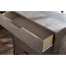 Welcome Furniture Wide 1 Drawer Midi Bedside Table in Marble or Pewter Finish