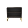 Welcome Furniture Double Open Midi Bedside Table in Marble or Pewter Finish