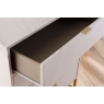 Welcome Furniture Wide Double 1 Drawer Midi Bedside Table in Marble or Pewter Finish