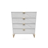 Welcome Furniture 4 Drawer Chest of Drawers in Marble or Pewter Finish