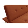 Kyoto June Click Clack Burnt Orange Sofa Bed with Deep Tufting