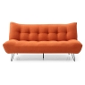 Kyoto Lucy Click Clack Orange Sofa Bed with Deep Tufting