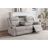 Ellena Plush Silver 3 Seater Recliner Sofa with Table