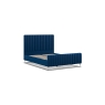 Kettle Interiors Trend Bedframe with Panelled Headboard in Velvet Royal Blue