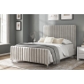 Kettle Interiors Trend Bedframe with Panelled Headboard in Velvet Silvery Grey