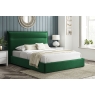 Kettle Interiors Trend Ottoman Storage Bedframe with Padded Headboard in Velvet Green