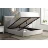 Kettle Interiors Trend Ottoman Storage Bedframe with Padded Headboard in Velvet Silvery Grey