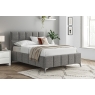 Kettle Interiors Trend Bedframe with Cube Headboard in Linen Dark Grey