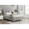 Kettle Interiors Trend Bedframe with Cube Headboard in Linen Grey