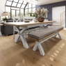 Kettle Interiors Smoked Oak Painted Grey 2m Cross Legged Extending Table