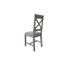 Kettle Interiors Smoked Oak Painted Grey Crossback Dining Chair with Fabric Check Natural Seat