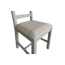 Kettle Interiors Smoked Oak Painted Grey Slatted Dining Chair with Fabric Check Natural Seat